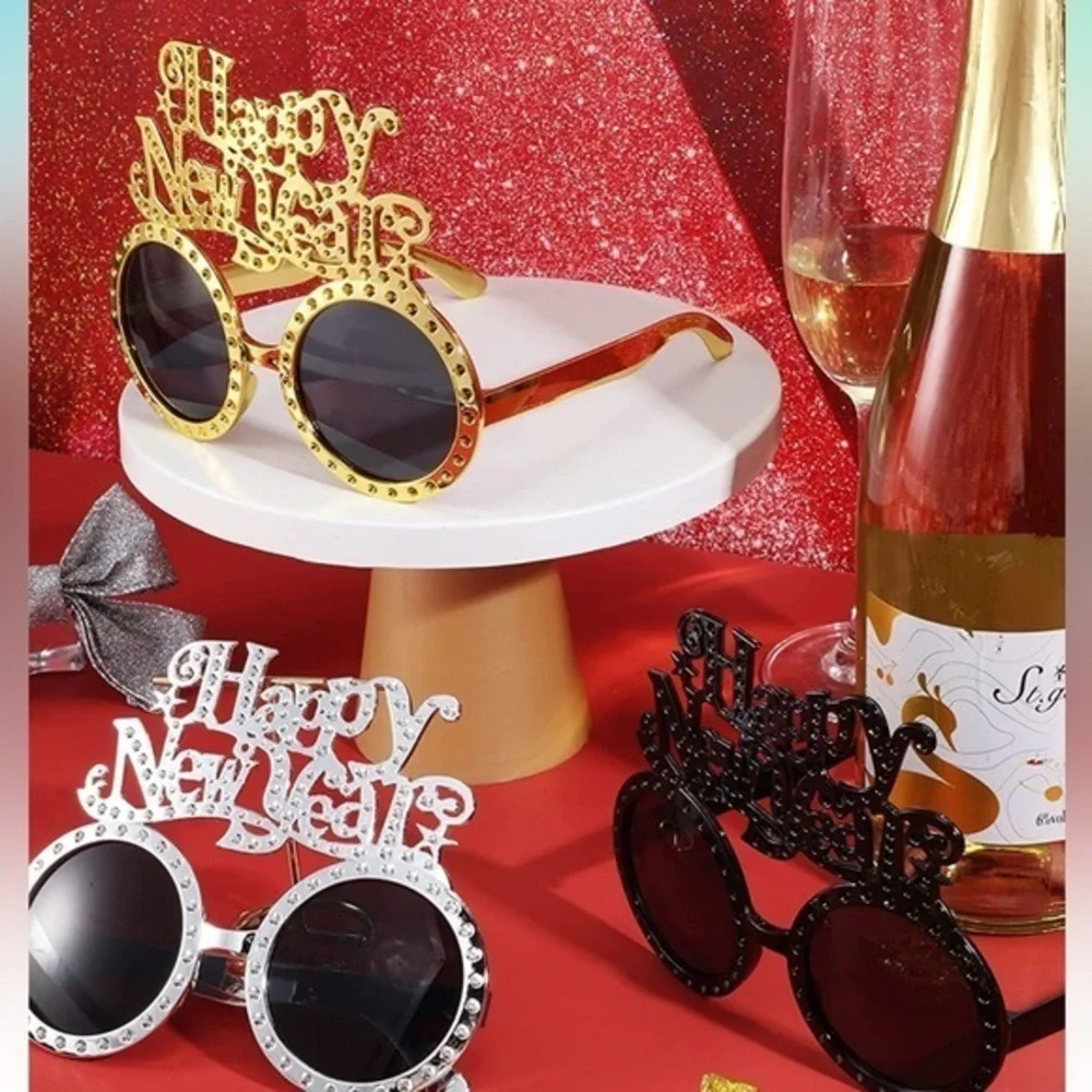 NWT 12 Pcs Happy New Year Eyeglasses Funny New Year Glasses Happy New Year shade